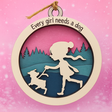 Load image into Gallery viewer, Every girl needs a dog personalized ornament
