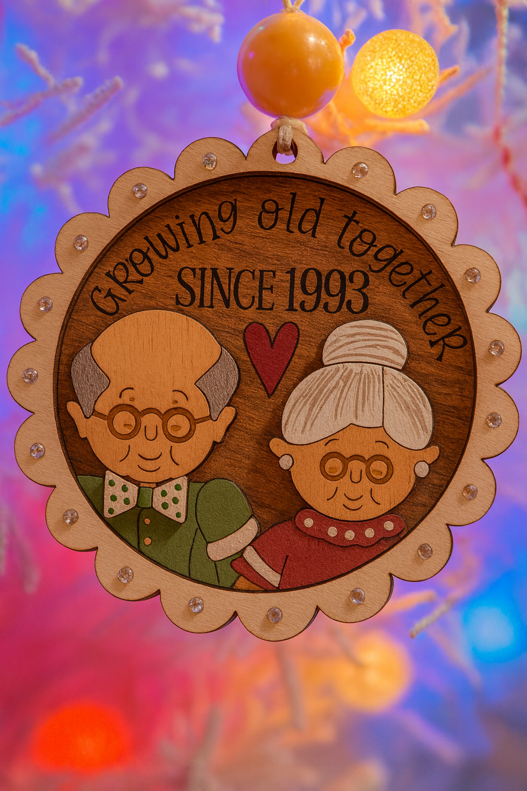 Custom growing old together ornament