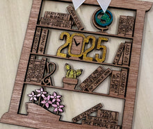 Load image into Gallery viewer, 2025 Bookshelf ornament Year in Review
