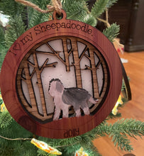 Load image into Gallery viewer, I love my dog custom breed ornament
