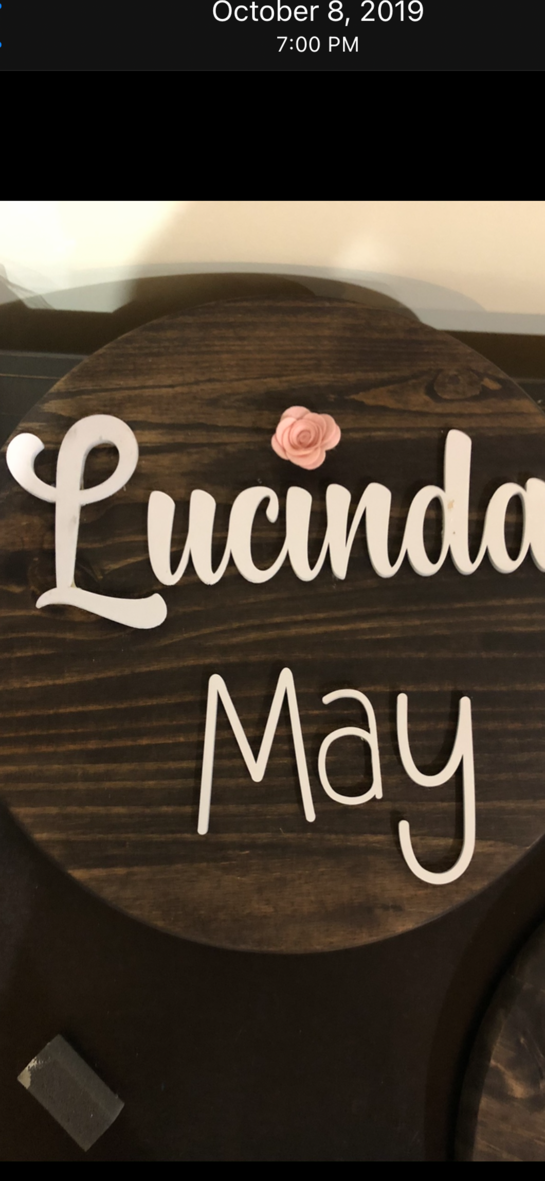 Round wood name sign