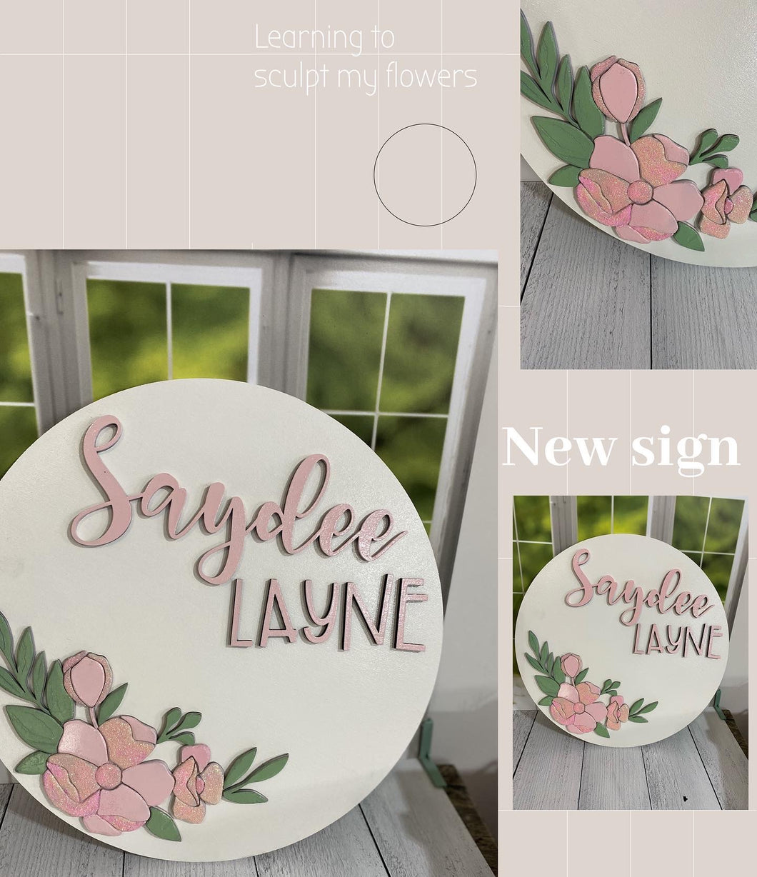 18 inch round name sign