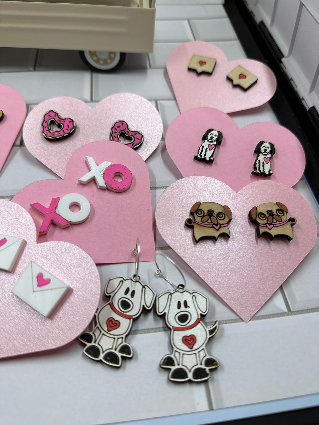 valentine stud earrings