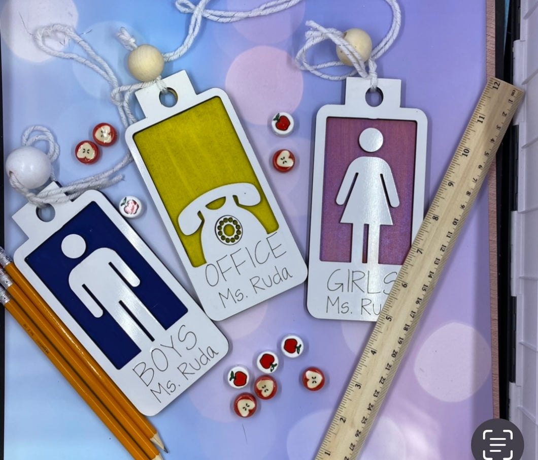 teacher hall pass tags